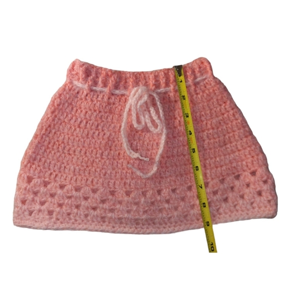 Peach Fuzzy Crochet Skirt Handmade - Picture 5 of 5